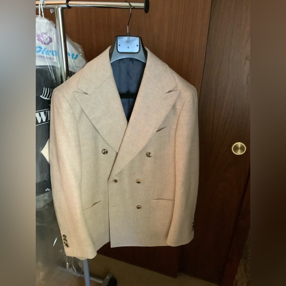 Suitsupply oatmeal double breasted blazer